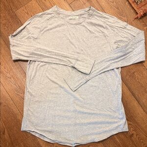 We The Free Light Heather Gray Long Sleeve Crew